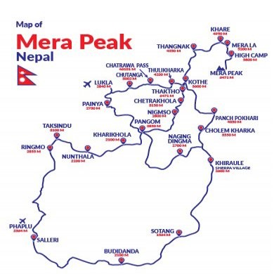 Mera Peak Climbing map